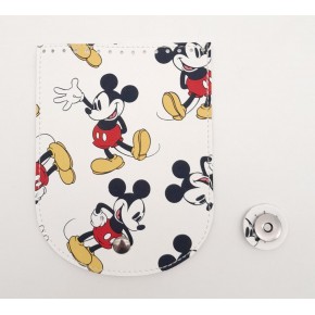 Çanta Aksesuar 16x12 cm Suni Deri Miki Mouse Desenli Kapak Füme Metalli