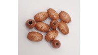 Çanta Aksesuar 17 mm Ahşap Oval Boncuk Taba Renk 10 Adet