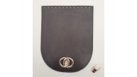 Çanta Aksesuar 17x22 cm Suni Deri Koyu Kahverengi Kapak Light Gold Metalli