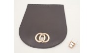 Çanta Aksesuar 17x22 cm Suni Deri Koyu Kahverengi Kapak Light Gold Metalli