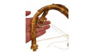 Çanta Aksesuar 18 cm Çift Gerçek Bambu Çanta Sapı Düz Halkalı (Light Gold Metalli)