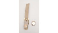 Çanta Aksesuar 18x2,3 cm Bej Gerçek Deri Tokalı Çanta Kapağı Light Gold Metalli