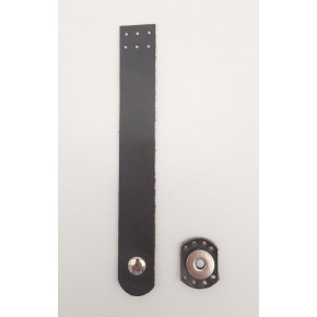 Çanta Aksesuar 18x2.3 cm Koyu Kahverengi Gerçek Deri Düz Çanta Kapağı Gümüş Metalli