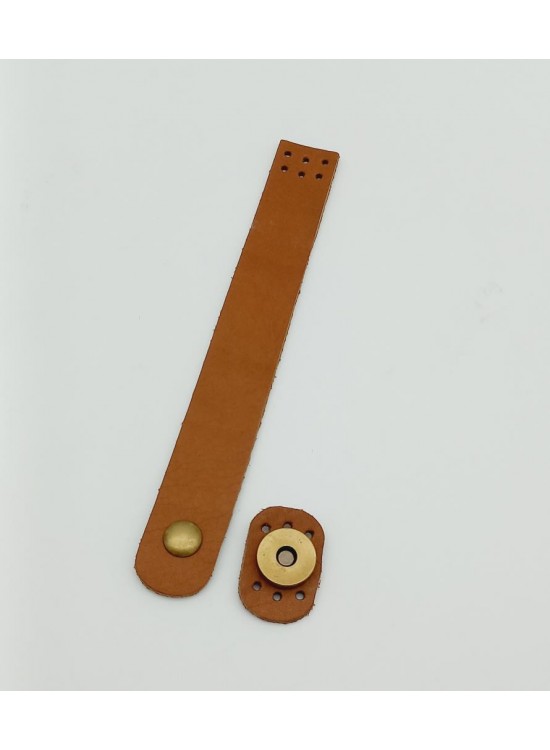 Çanta Aksesuar 18x2,3 cm Taba Gerçek Deri Düz Çanta Kapağı Antik Metalli