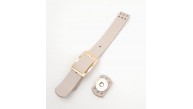 Çanta Aksesuar 18x2 cm Bej Renk Gerçek Deri Tokalı Çanta Kapağı Light Gold Metalli