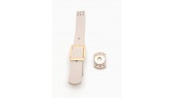 Çanta Aksesuar 18x2 cm Bej Renk Gerçek Deri Tokalı Çanta Kapağı Light Gold Metalli