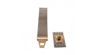 Çanta Aksesuar 18x3.5 cm Suni Deri Parlak Gri Renk Kapak Light Gold Metalli
