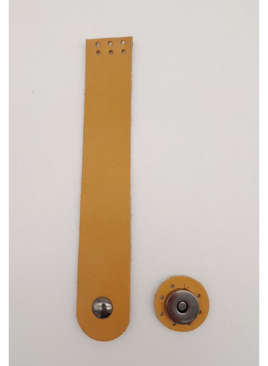 Çanta Aksesuar 18x3 cm Hardal Gerçek Deri Düz Çanta Kapağı Füme Metalli