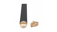 Çanta Aksesuar 18x4 cm Tek Kat Suni Deri Siyah Renk Kapak No:2 Light Gold Metal