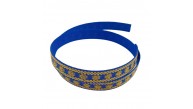 Çanta Aksesuar 2.5 cm Polyester Kolon Mavi Gold Simli 1 Metre