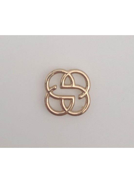 Çanta Aksesuar 2 cm Çiçek Light Gold Plaka Süs