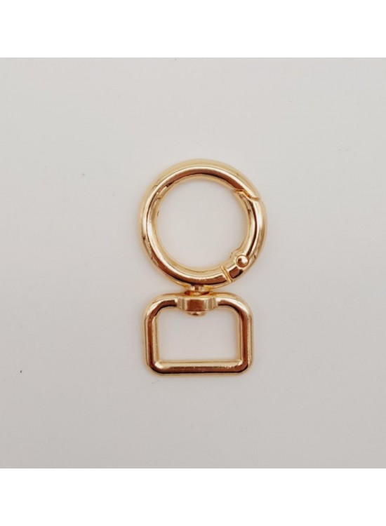 Çanta Aksesuar 2 cm Light Gold Köşeli Yaylı Halka 1 Adet