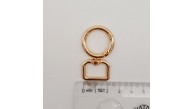 Çanta Aksesuar 2 cm Light Gold Köşeli Yaylı Halka 1 Adet