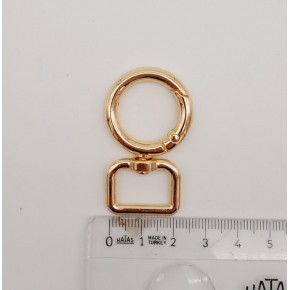 Çanta Aksesuar 2 cm Light Gold Köşeli Yaylı Halka 1 Adet