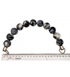 Çanta Aksesuar 20 Cm 24 Mm Boncuklu Çanta Sapı Gümüş  Metalli Gri Tonlu