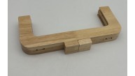 Çanta Aksesuar 20 Cm  Açık Renk Kare Başlıklı Ahşap Burs
