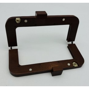 Çanta Aksesuar 20 Cm  Koyu Renk  Kare Başlıklı Ahşap Burs