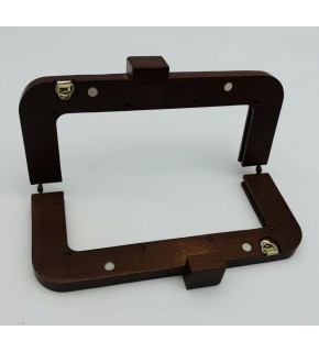 Çanta Aksesuar 20 Cm  Koyu Renk  Kare Başlıklı Ahşap Burs