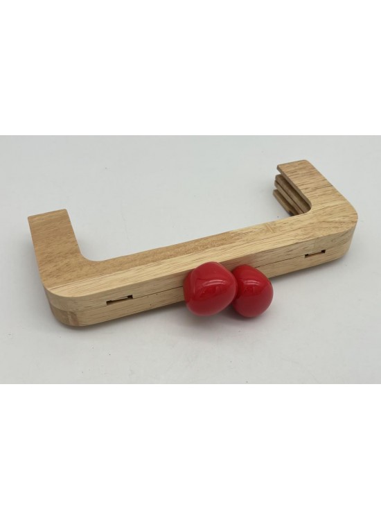 Çanta Aksesuar 20 Cm  Oval  Kırmızı Toplu Ahşap Burs