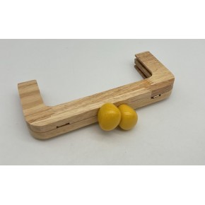 Çanta Aksesuar 20 Cm  Oval Sarı Toplu Ahşap Burs
