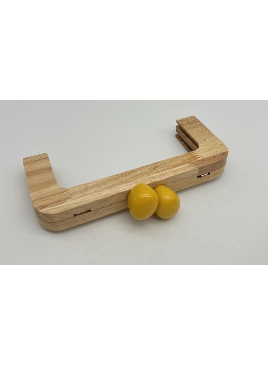 Çanta Aksesuar 20 Cm  Oval Sarı Toplu Ahşap Burs