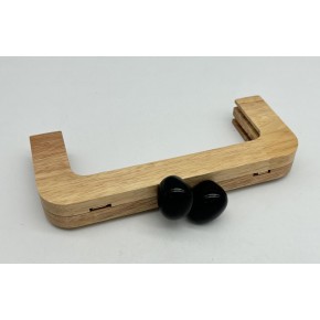 Çanta Aksesuar 20 Cm  Oval Siyah Toplu Ahşap Burs