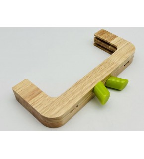 Çanta Aksesuar 20 Cm  Yeşil  Renk Silindir Başlıklı Ahşap Burs