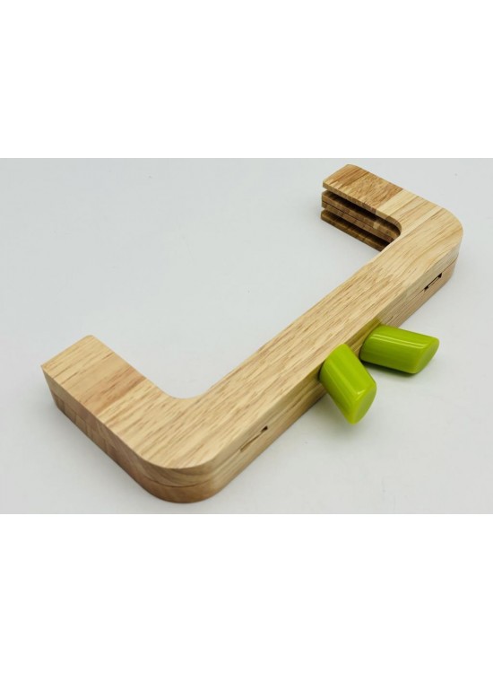 Çanta Aksesuar 20 Cm  Yeşil  Renk Silindir Başlıklı Ahşap Burs