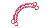Çanta Aksesuar 20 mm Ahşap Boncuklu 37 cm Pembe Renk Çanta Sapı