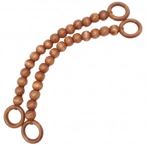 Çanta Aksesuar 20 mm Ahşap Boncuklu 37 cm Taba Renk Çanta Sapı