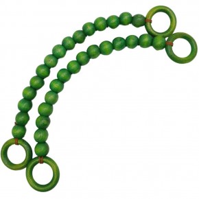 Çanta Aksesuar 20 mm Ahşap Boncuklu 37 cm Yeşil Renk Çanta Sapı
