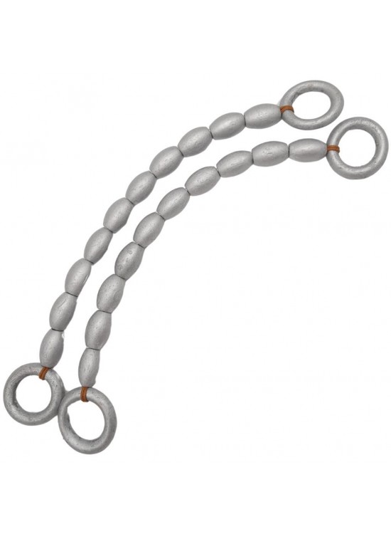 Çanta Aksesuar 20 mm Oval Ahşap Boncuklu 40 cm Gümüş Renk Çanta Sapı