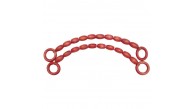 Çanta Aksesuar 20 mm Oval Ahşap Boncuklu 40 cm Kırmızı Renk Çanta Sapı