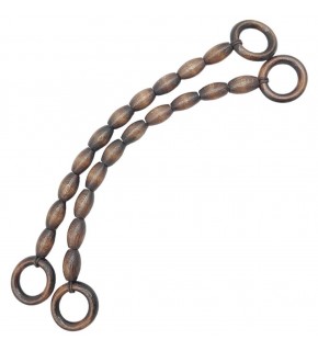 Çanta Aksesuar 20 mm Oval Ahşap Boncuklu 40 cm Koyu Ahşap Renk Çanta Sapı