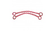 Çanta Aksesuar 20 mm Oval Ahşap Boncuklu 40 cm Pembe Renk Çanta Sapı