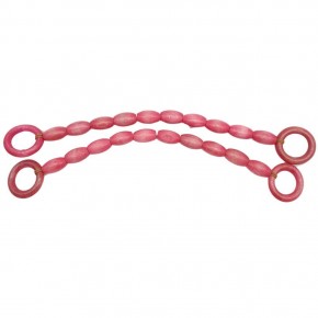 Çanta Aksesuar 20 mm Oval Ahşap Boncuklu 40 cm Pembe Renk Çanta Sapı