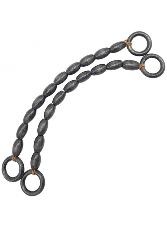 Çanta Aksesuar 20 mm Oval Ahşap Boncuklu 40 cm Siyah Renk Çanta Sapı