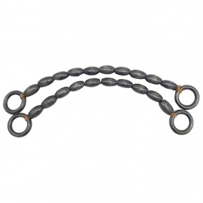 Çanta Aksesuar 20 mm Oval Ahşap Boncuklu 40 cm Siyah Renk Çanta Sapı