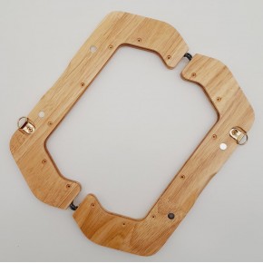 Çanta Aksesuar 22 cm Ahşap Çanta Bursu Ham Doğal Renk