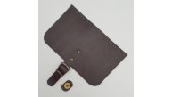 Çanta Aksesuar 22x24 cm Gerçek Deri Koyu Kahverengi Çanta Kapağı Antik Metalli