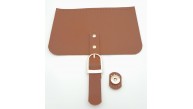 Çanta Aksesuar 22x24 cm Suni Deri Taba Renk Çanta Kapağı Light Gold Metalli