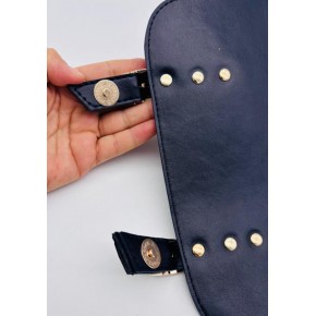 Çanta Aksesuar 24x19 cm Çift Mıknatıslı  Suni Deri Kapak Koyu Kahve Renk Light Gold Metalli