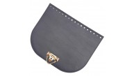 Çanta Aksesuar 24x19 cm Suni Deri Lacivert Renk Zincirli Kilitli Kapak Light Gold Metalli