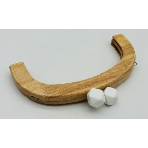 Çanta Aksesuar 25 Cm Açık Renk  Oval Ahşap Burs Beyaz  Renk Toplu