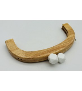 Çanta Aksesuar 25 Cm Açık Renk  Oval Ahşap Burs Beyaz  Renk Toplu