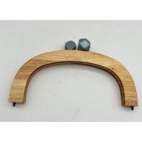 Çanta Aksesuar 25 Cm Açık Renk  Oval Ahşap Burs Gri Renk Toplu