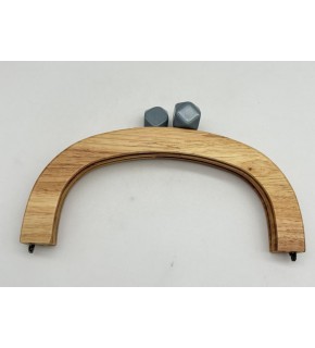 Çanta Aksesuar 25 Cm Açık Renk  Oval Ahşap Burs Gri Renk Toplu