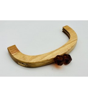 Çanta Aksesuar 25 Cm Açık Renk  Oval Ahşap Burs Kehribar  Renk Toplu