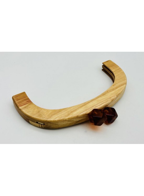 Çanta Aksesuar 25 Cm Açık Renk  Oval Ahşap Burs Kehribar  Renk Toplu