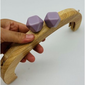 Çanta Aksesuar 25 Cm Açık Renk  Oval Ahşap Burs Lila Renk Toplu